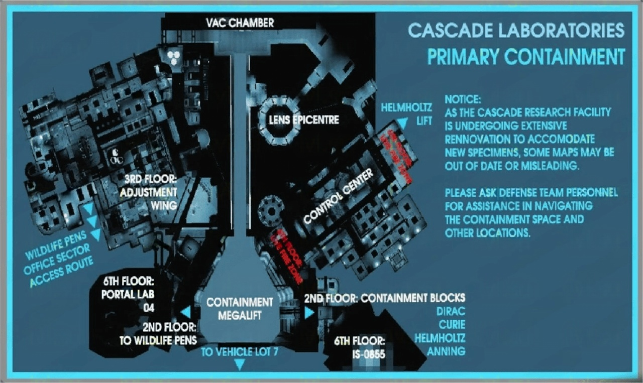 Cascade Laboratories Primary Containment Map